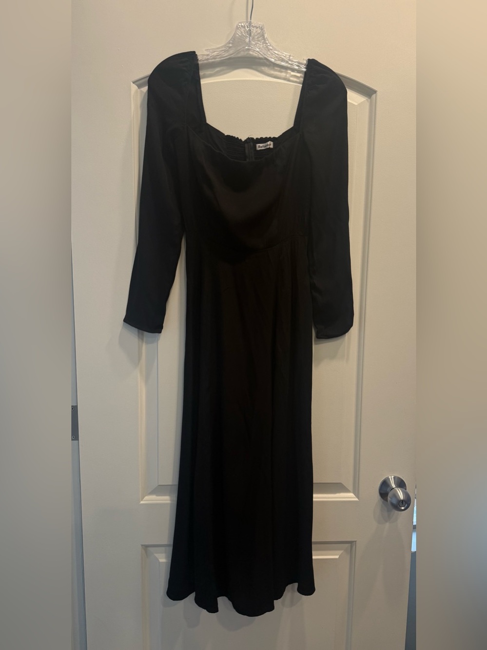 Reformation Mara women black long dress with sleeves size 6